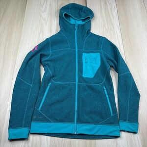 Dynafit Womens Greenish-Blue Mera 2 Polartec Thermal Pro Fleece Hoodie Size S